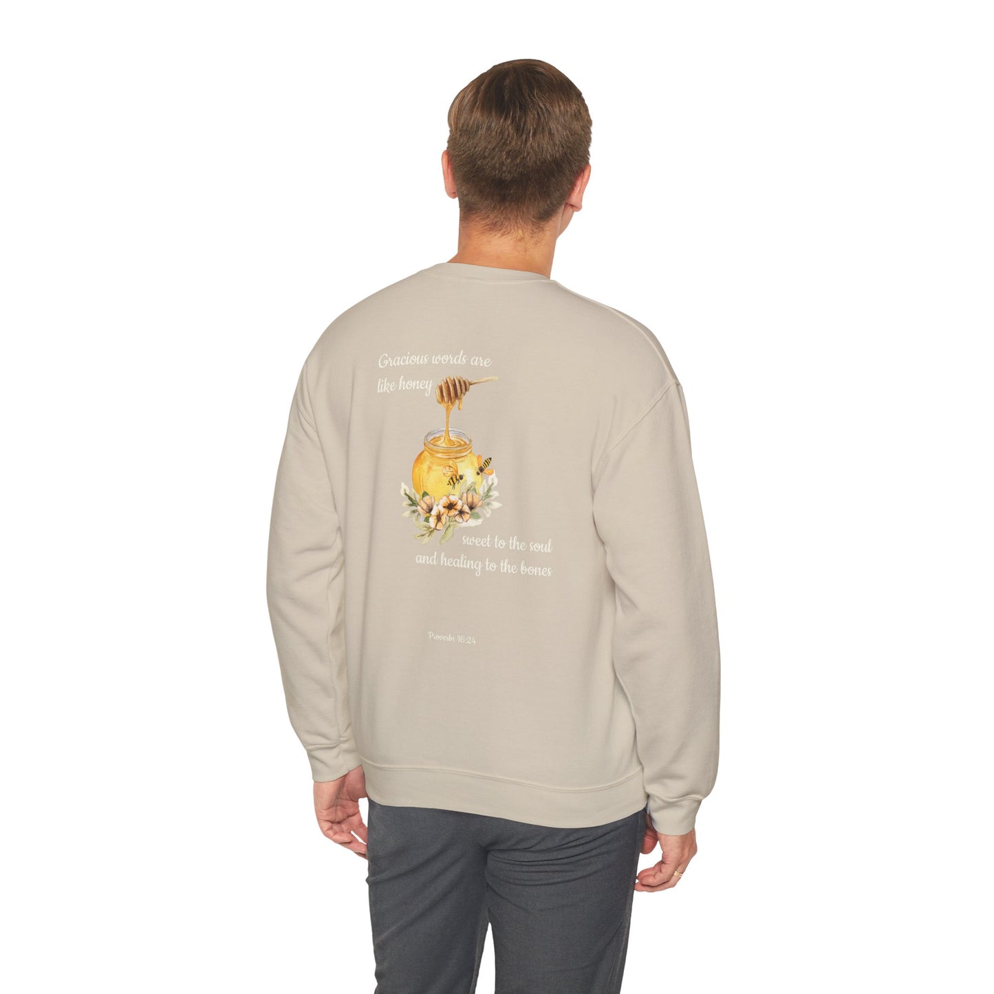 Proverbs 16:24 Crewneck Sweatshirt | Inspirational Scripture