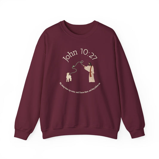 Copy of John 10:27 Crewneck Sweatshirt | Inspirational Scripture
