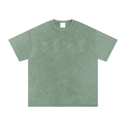 ASL YWHW Tree Lungs | Snow Washed Oversized Cotton T-Shirt