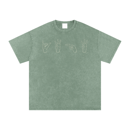 ASL YWHW Tree Lungs | Snow Washed Oversized Cotton T-Shirt