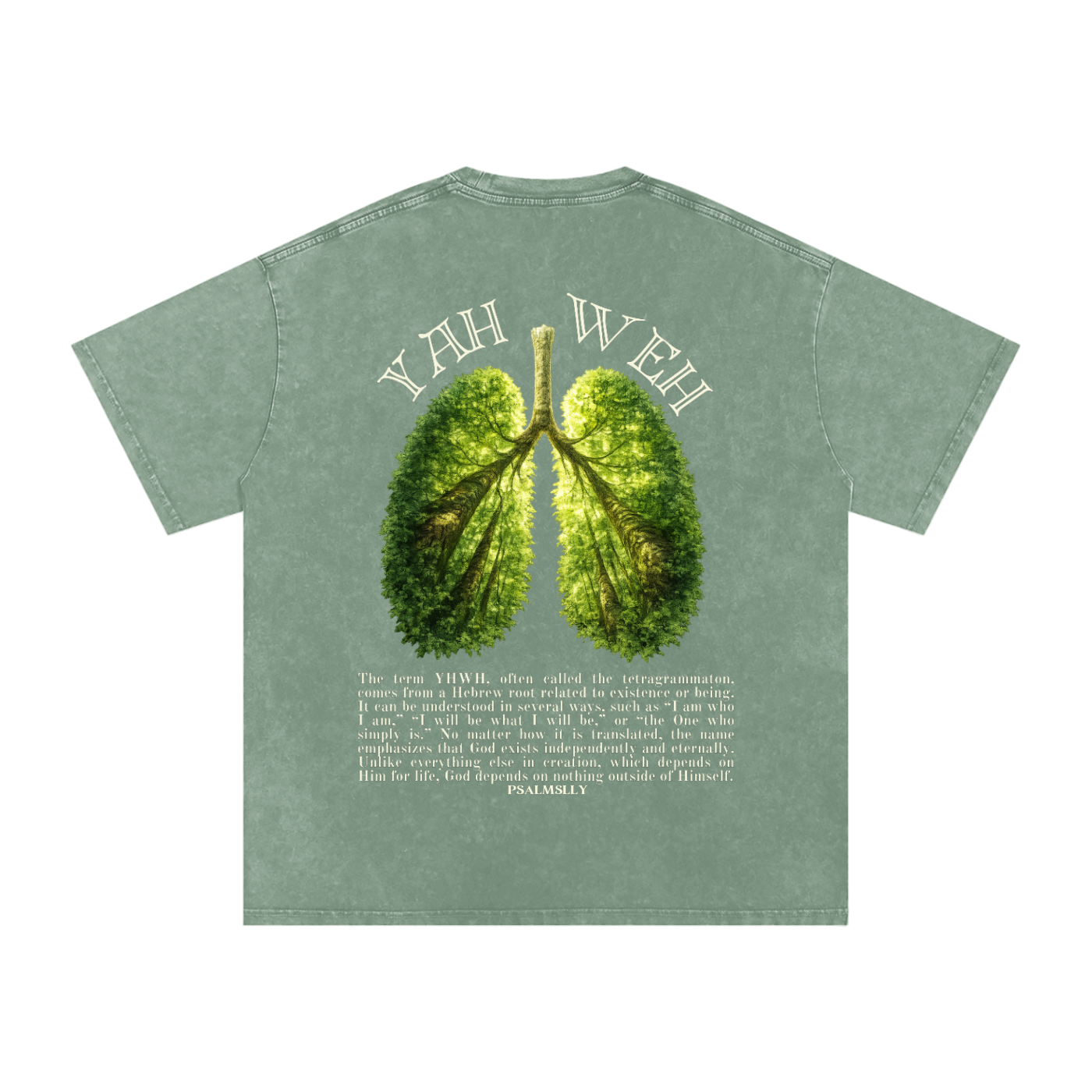 ASL YWHW Tree Lungs | Snow Washed Oversized Cotton T-Shirt