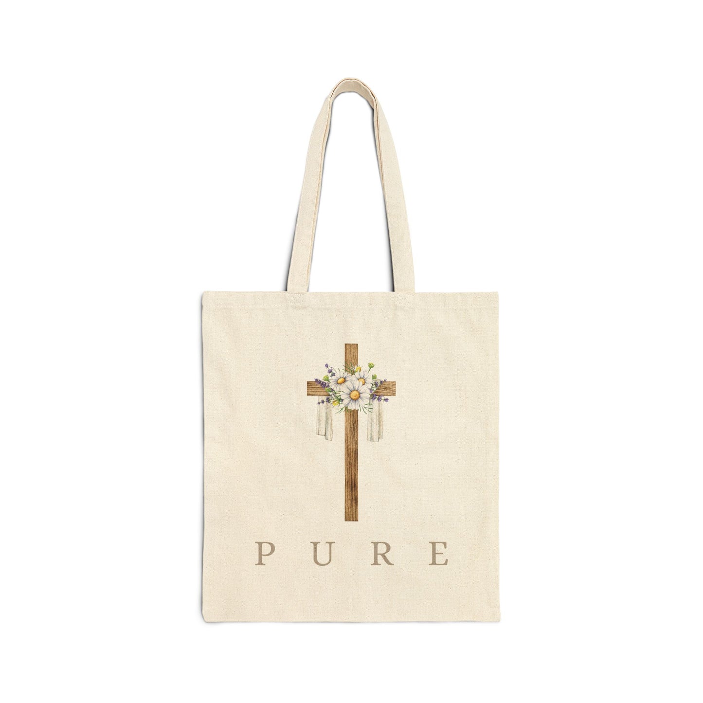 PURE Floral Cross Cotton Tote Bag
