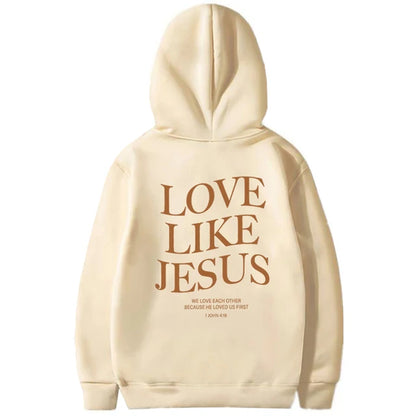 Love like Jesus Inspirational Christian Hoodie Faith Based Religious Hoodies Christian Apparel Bible Verse Jesus Sweatshirt Top