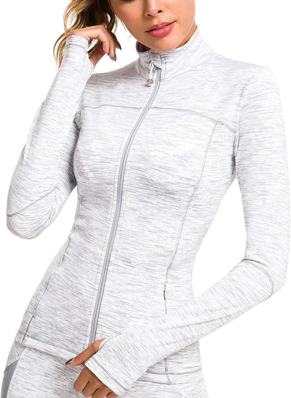 Womens Running Jackets Athletic Workout Scrub Jacket Track Full Zip up Gym for Women Yoga Top