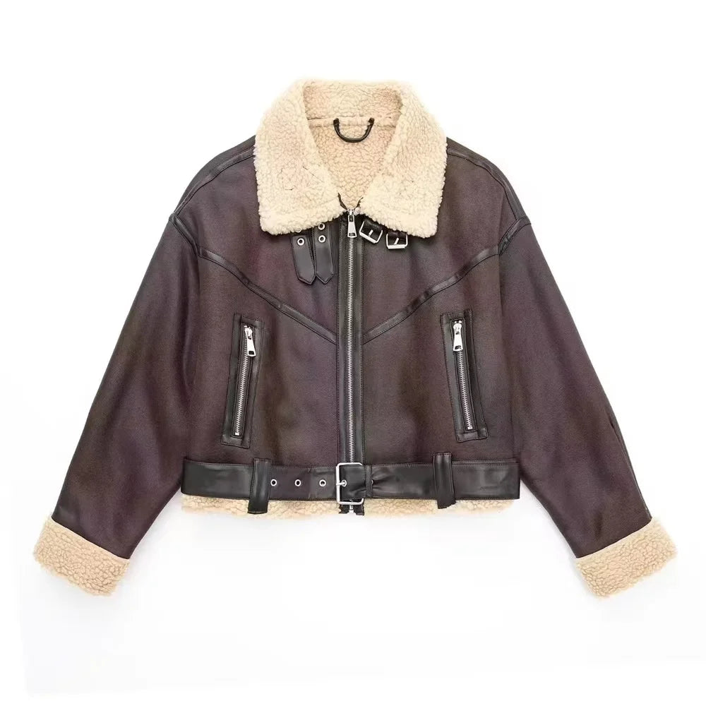 2023 Autumn/Winter New Women'S Wear New Fashion Casual Versatile Double Sided Short Jacket Coat