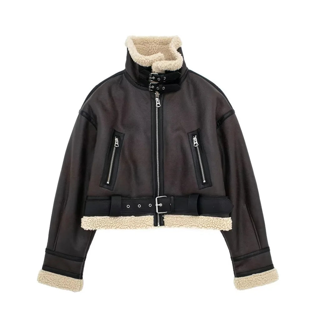 2023 Autumn/Winter New Women'S Wear New Fashion Casual Versatile Double Sided Short Jacket Coat