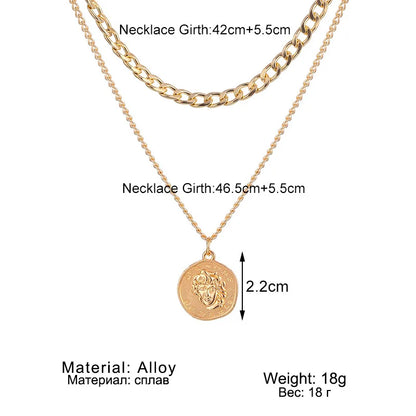 Bohemia INS Geometric Multilayer Monolayer Stereo Decorated Temperament Chain Colorful Butterfly Coin Pendant Tassel Necklace